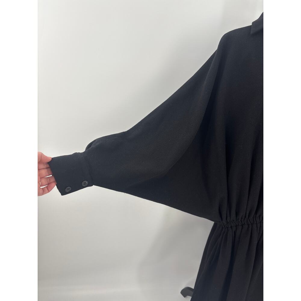 B16 Mossi Wool Batwing Blouson Midi Dress 8 Oversized Neutral Street Punk - Picture 9 of 12